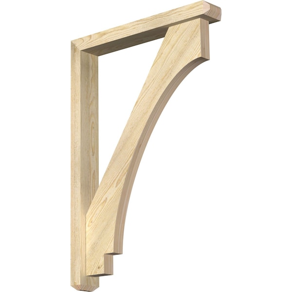 Ekena Millwork Imperial Craftsman Rough Sawn Bracket w/ Offset Brace, Douglas Fir, 4"W x 26"D x 38"H BKT0402X26X38IMP04RDF - main
